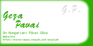 geza pavai business card