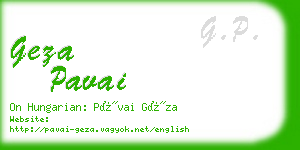 geza pavai business card